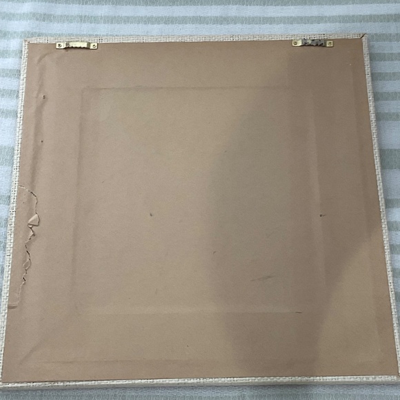 VTG Style Mirror raffia-textured frame Hawaiian Decor Tropical Tiki Bar Boho D - Picture 9 of 9